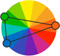 Split complementary color scheme